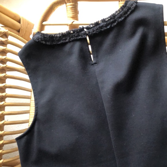 J. Crew NWT lace front tank w/ beige lining. Solid black back w/ keyhole close - Picture 8 of 10